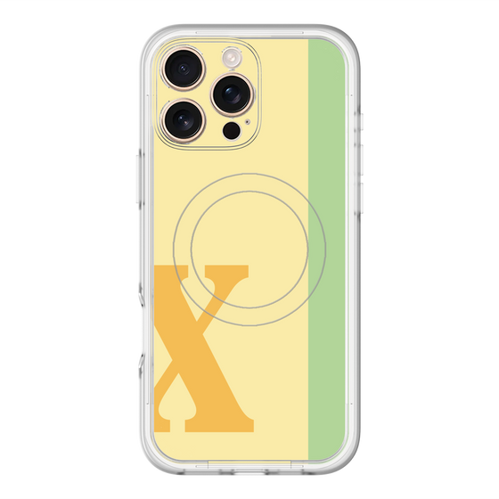 スリムプロテクションプレミアムケース with MagSafe［ オリジナル - initial color line - X yellow ］