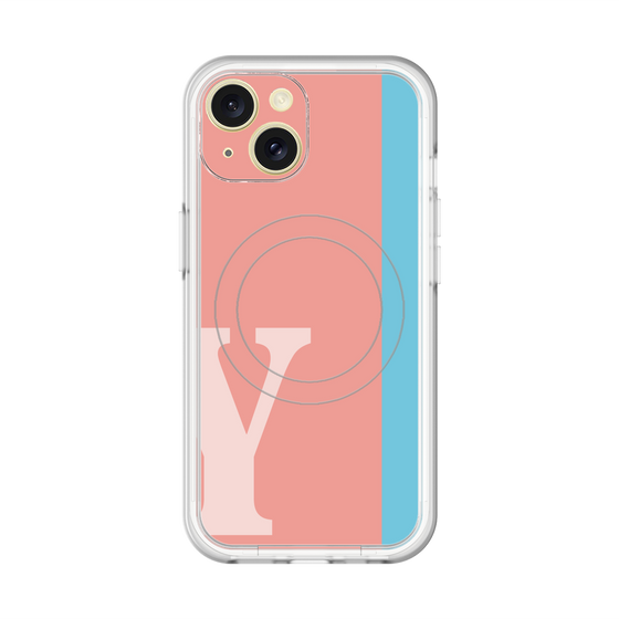 スリムプロテクションプレミアムケース with MagSafe［ オリジナル - initial color line - Y pink ］