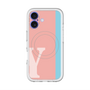 スリムプロテクションプレミアムケース with MagSafe［ オリジナル - initial color line - Y pink ］
