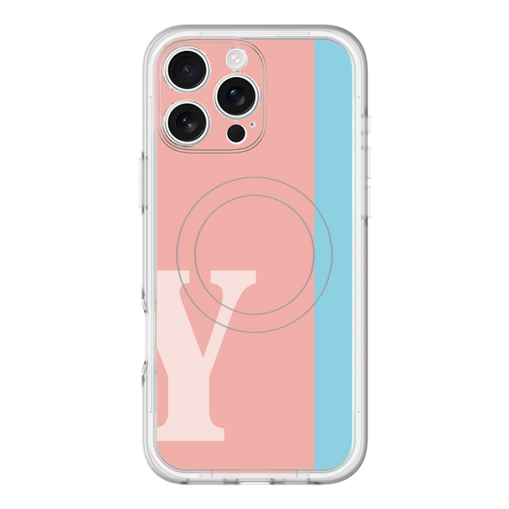 スリムプロテクションプレミアムケース with MagSafe［ オリジナル - initial color line - Y pink ］