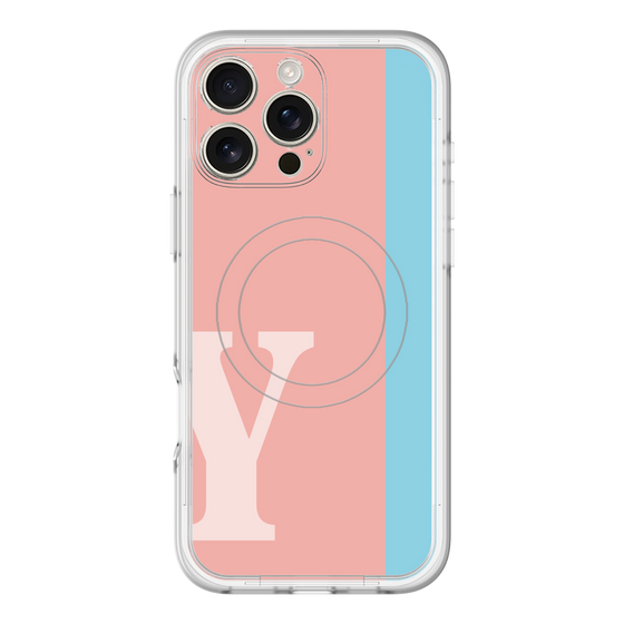スリムプロテクションプレミアムケース with MagSafe［ オリジナル - initial color line - Y pink ］
