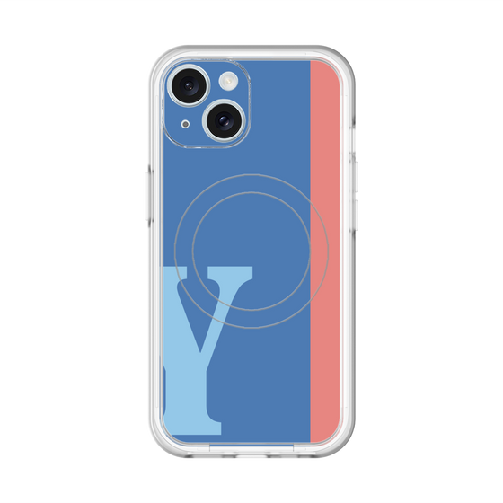 スリムプロテクションプレミアムケース with MagSafe［ オリジナル - initial color line - Y blue ］