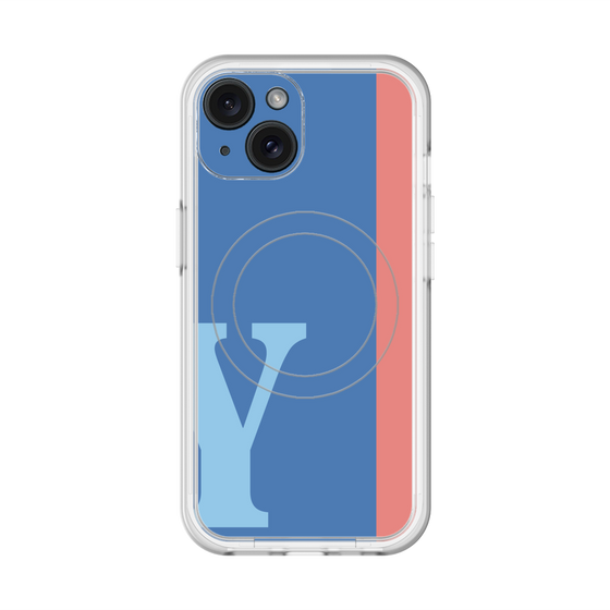 スリムプロテクションプレミアムケース with MagSafe［ オリジナル - initial color line - Y blue ］