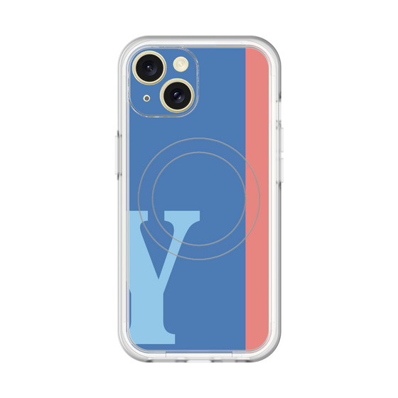 スリムプロテクションプレミアムケース with MagSafe［ オリジナル - initial color line - Y blue ］