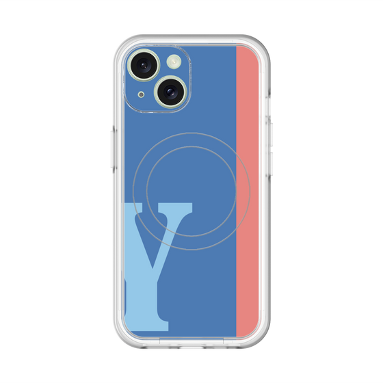 スリムプロテクションプレミアムケース with MagSafe［ オリジナル - initial color line - Y blue ］