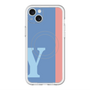 スリムプロテクションプレミアムケース with MagSafe［ オリジナル - initial color line - Y blue ］