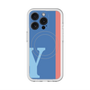 スリムプロテクションプレミアムケース with MagSafe［ オリジナル - initial color line - Y blue ］