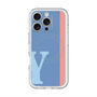 スリムプロテクションプレミアムケース with MagSafe［ オリジナル - initial color line - Y blue ］