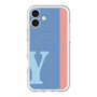 スリムプロテクションプレミアムケース with MagSafe［ オリジナル - initial color line - Y blue ］