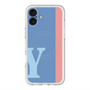 スリムプロテクションプレミアムケース with MagSafe［ オリジナル - initial color line - Y blue ］