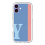 スリムプロテクションプレミアムケース with MagSafe［ オリジナル - initial color line - Y blue ］