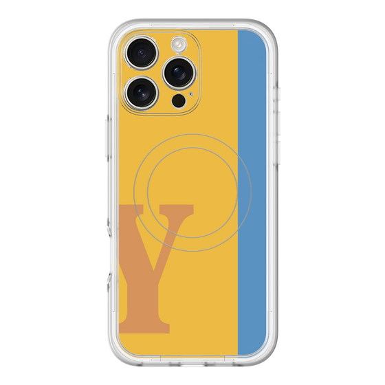 スリムプロテクションプレミアムケース with MagSafe［ オリジナル - initial color line - Y orange ］