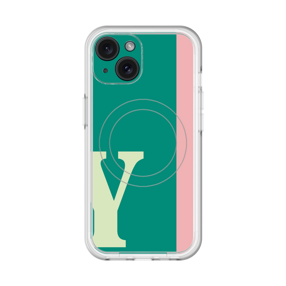 スリムプロテクションプレミアムケース with MagSafe［ オリジナル - initial color line - Y green ］