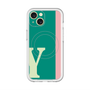 スリムプロテクションプレミアムケース with MagSafe［ オリジナル - initial color line - Y green ］