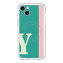 スリムプロテクションプレミアムケース with MagSafe［ オリジナル - initial color line - Y green ］