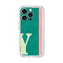 スリムプロテクションプレミアムケース with MagSafe［ オリジナル - initial color line - Y green ］