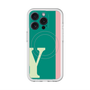 スリムプロテクションプレミアムケース with MagSafe［ オリジナル - initial color line - Y green ］