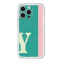 スリムプロテクションプレミアムケース with MagSafe［ オリジナル - initial color line - Y green ］