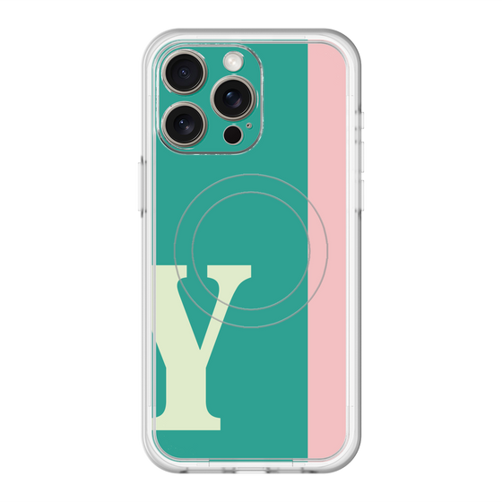スリムプロテクションプレミアムケース with MagSafe［ オリジナル - initial color line - Y green ］
