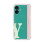 スリムプロテクションプレミアムケース with MagSafe［ オリジナル - initial color line - Y green ］