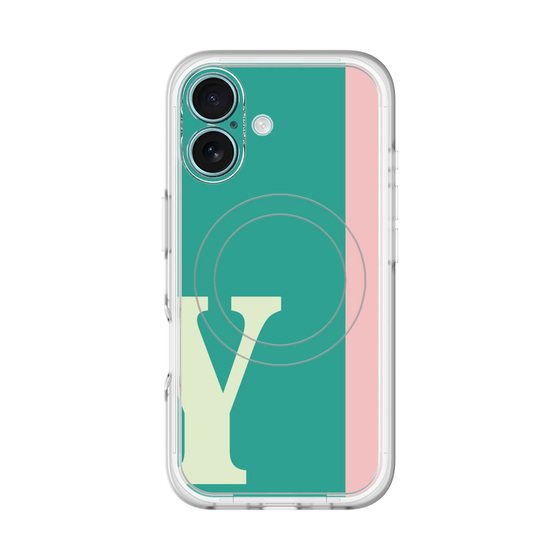 スリムプロテクションプレミアムケース with MagSafe［ オリジナル - initial color line - Y green ］