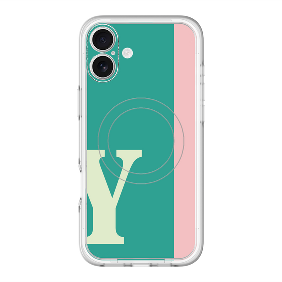 スリムプロテクションプレミアムケース with MagSafe［ オリジナル - initial color line - Y green ］