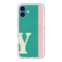 スリムプロテクションプレミアムケース with MagSafe［ オリジナル - initial color line - Y green ］