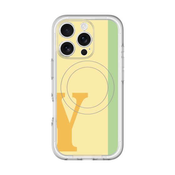 スリムプロテクションプレミアムケース with MagSafe［ オリジナル - initial color line - Y yellow ］