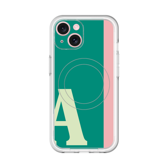 スリムプロテクションプレミアムケース with MagSafe［ オリジナル - initial color line - A green ］