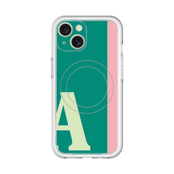 スリムプロテクションプレミアムケース with MagSafe［ オリジナル - initial color line - A green ］