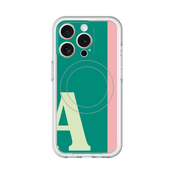 スリムプロテクションプレミアムケース with MagSafe［ オリジナル - initial color line - A green ］