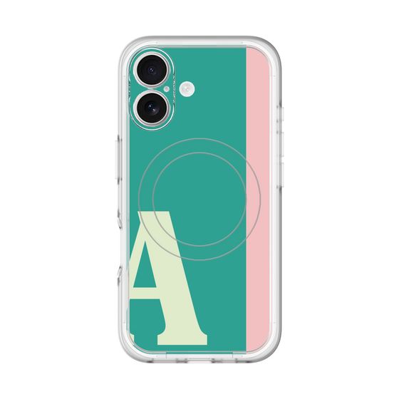 スリムプロテクションプレミアムケース with MagSafe［ オリジナル - initial color line - A green ］
