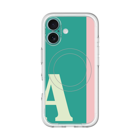 スリムプロテクションプレミアムケース with MagSafe［ オリジナル - initial color line - A green ］