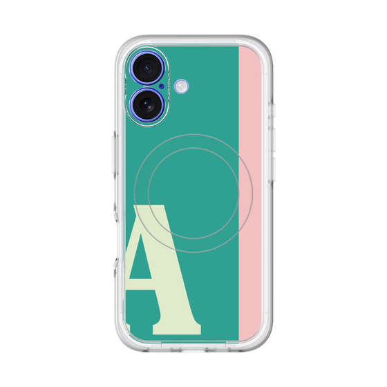 スリムプロテクションプレミアムケース with MagSafe［ オリジナル - initial color line - A green ］