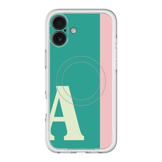 スリムプロテクションプレミアムケース with MagSafe［ オリジナル - initial color line - A green ］
