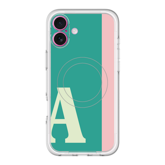 スリムプロテクションプレミアムケース with MagSafe［ オリジナル - initial color line - A green ］