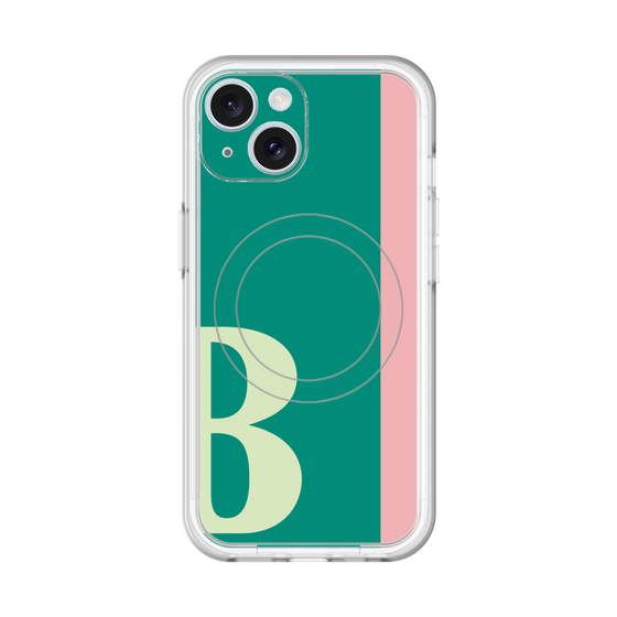 スリムプロテクションプレミアムケース with MagSafe［ オリジナル - initial color line - B green ］