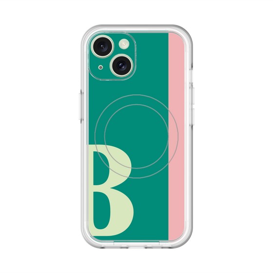 スリムプロテクションプレミアムケース with MagSafe［ オリジナル - initial color line - B green ］