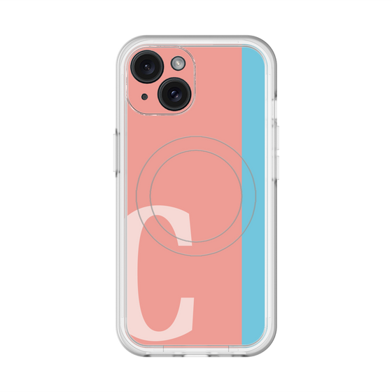 スリムプロテクションプレミアムケース with MagSafe［ オリジナル - initial color line - C pink ］