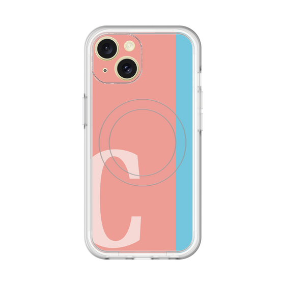スリムプロテクションプレミアムケース with MagSafe［ オリジナル - initial color line - C pink ］