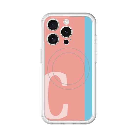 スリムプロテクションプレミアムケース with MagSafe［ オリジナル - initial color line - C pink ］
