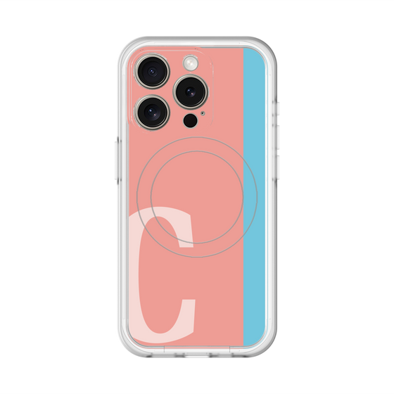 スリムプロテクションプレミアムケース with MagSafe［ オリジナル - initial color line - C pink ］