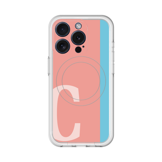 スリムプロテクションプレミアムケース with MagSafe［ オリジナル - initial color line - C pink ］