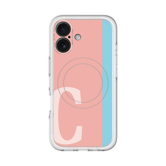 スリムプロテクションプレミアムケース with MagSafe［ オリジナル - initial color line - C pink ］