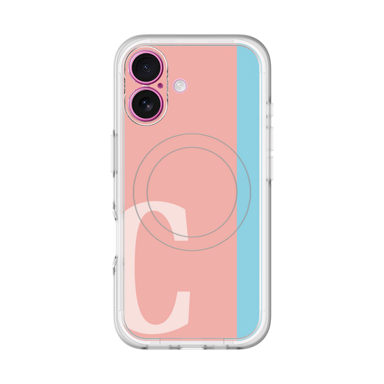 スリムプロテクションプレミアムケース with MagSafe［ オリジナル - initial color line - C pink ］