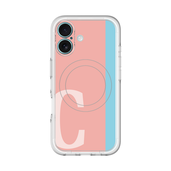 スリムプロテクションプレミアムケース with MagSafe［ オリジナル - initial color line - C pink ］