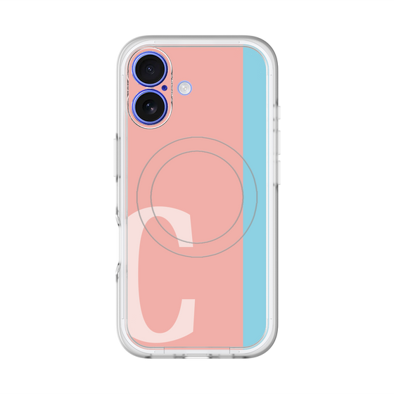 スリムプロテクションプレミアムケース with MagSafe［ オリジナル - initial color line - C pink ］
