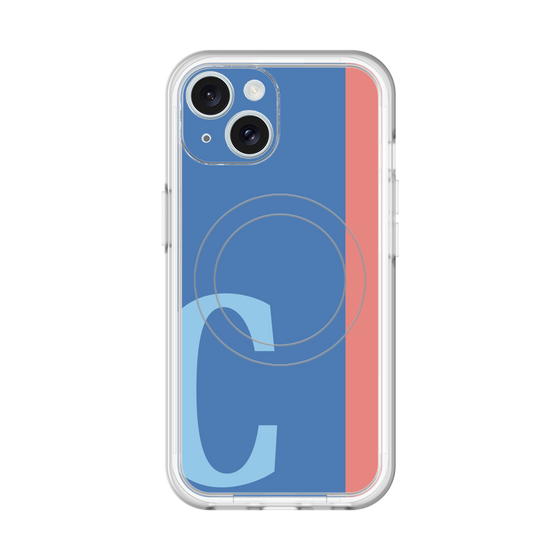 スリムプロテクションプレミアムケース with MagSafe［ オリジナル - initial color line - C blue ］
