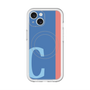スリムプロテクションプレミアムケース with MagSafe［ オリジナル - initial color line - C blue ］