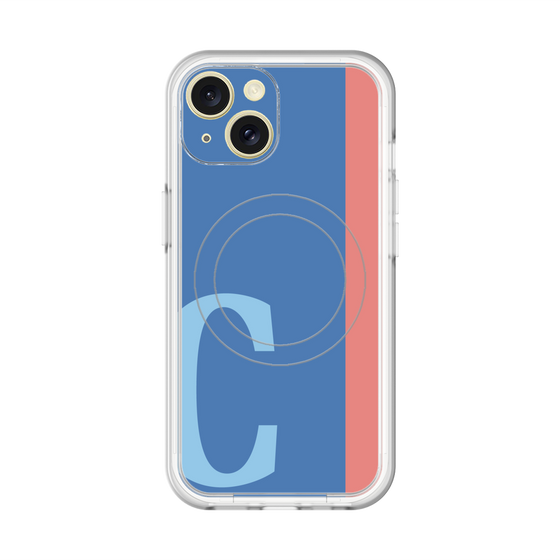 スリムプロテクションプレミアムケース with MagSafe［ オリジナル - initial color line - C blue ］